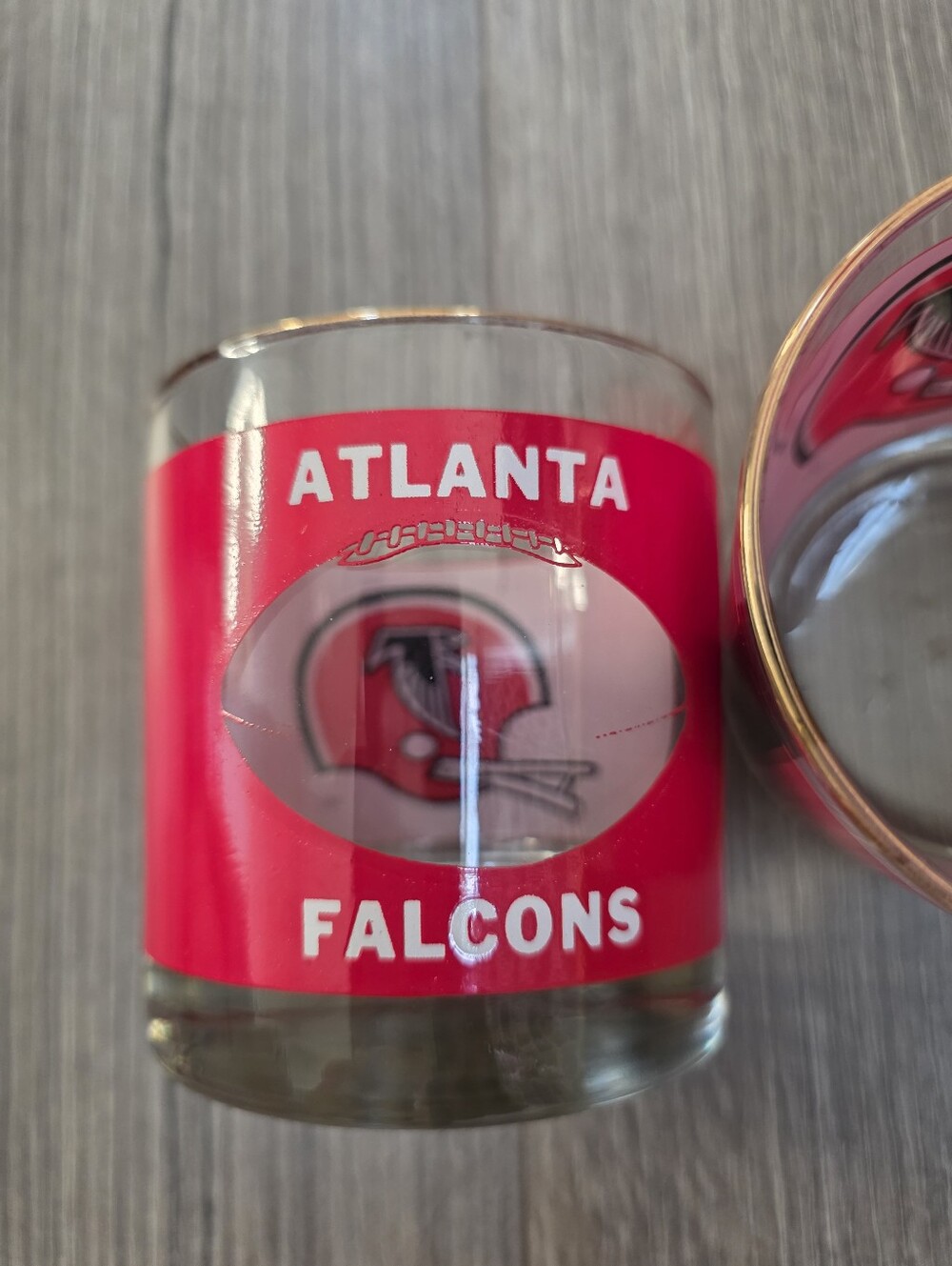 Vintage Atlanta Falcons See Through Logo Whiskey Glass By Houze Art